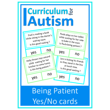 Being Patient Good Waiting Social Skills Clip cards